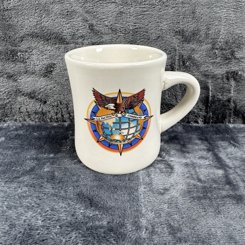 Daga Hawaii US Pacific Command Ceramic Coffee Mug USPACOM Military Beige 4in